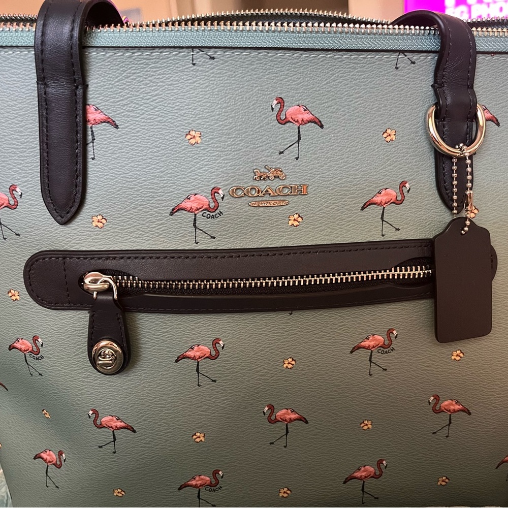 COACH Flamingo shopper purse